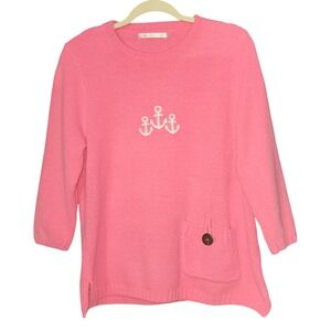Lulu B. Women's Chenille Sweater Pink - Medium